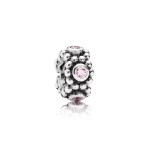 (afbeelding voor) PANDORA Abstract Silver Spacer With Pink Cubic Zirconia - 791122PCZ