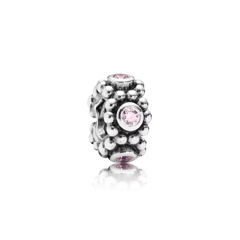 (afbeelding voor) PANDORA Abstract Silver Spacer With Pink Cubic Zirconia - 791122PCZ