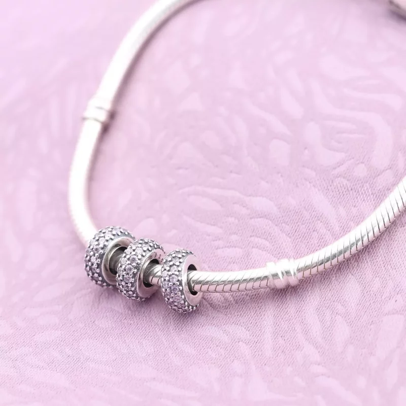 (afbeelding voor) PANDORA Abstracte Zilveren Spacer Met Roze Zirkonia 791359PCZ - Bekijken 2