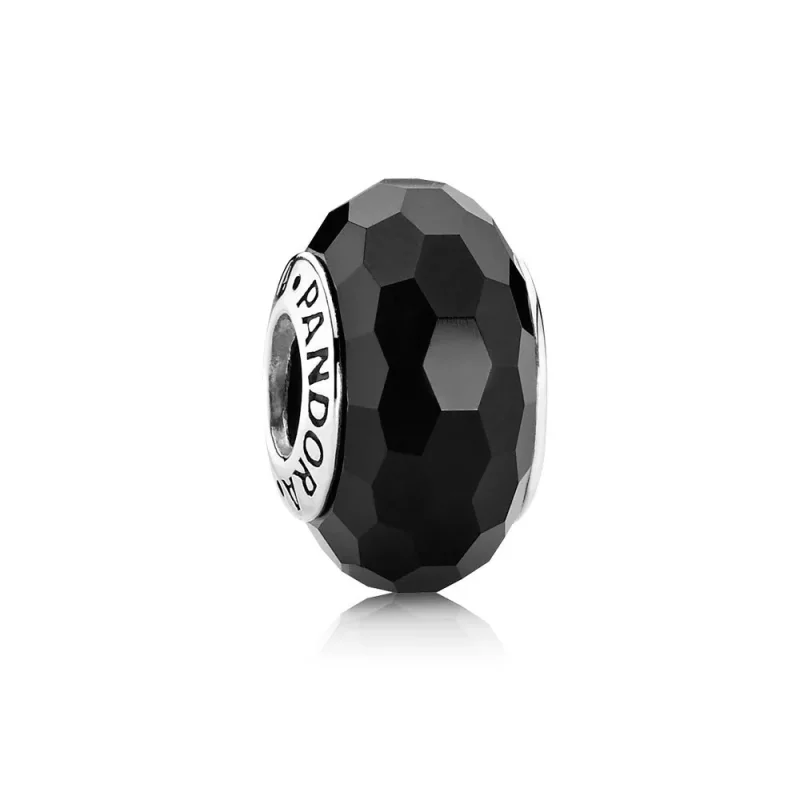 (afbeelding voor) PANDORA Black Faceted Glass Bedel - 791069