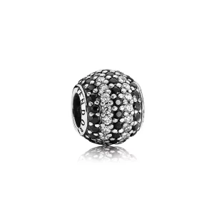 PANDORA Black Nautical Pavé Stripes Bedel - 791172Nck (afbeelding voor) PANDORA Black Nautical Pavé Stripes Bedel - 791172Nck