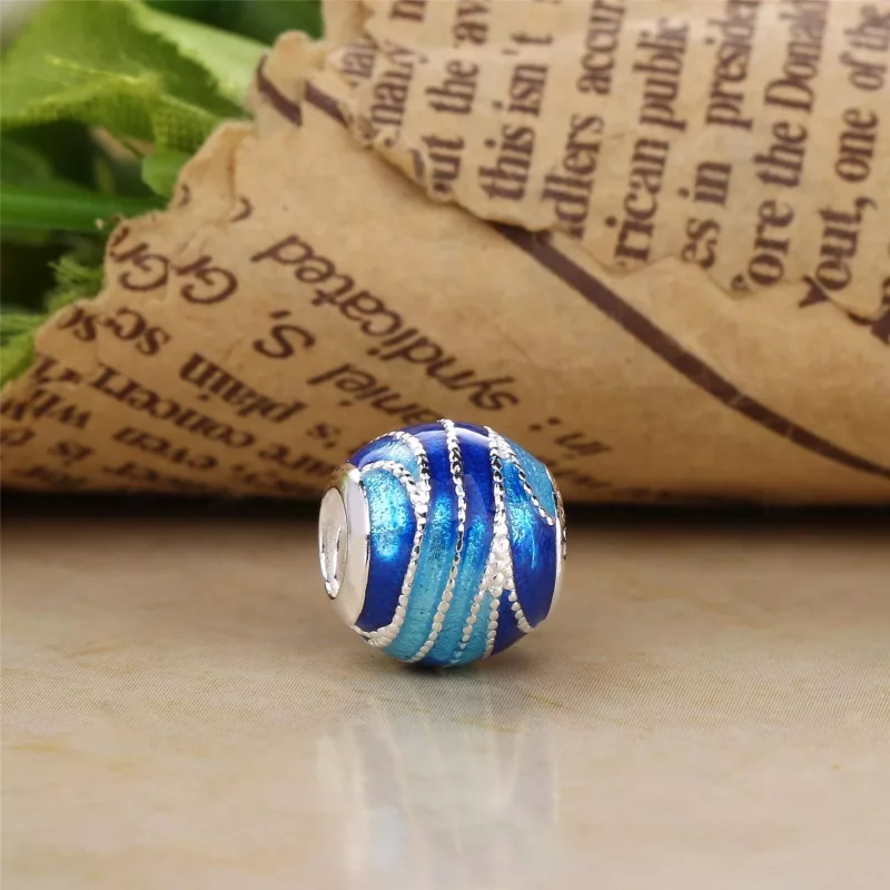 (afbeelding voor) PANDORA Blue Swirls Bedel 797012ENMX - Bekijken 2