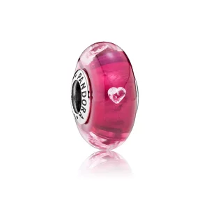 (afbeelding voor) PANDORA Cerise Heart Glass Bedel - 791664PCZ