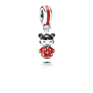 (afbeelding voor) PANDORA Chinese Doll Silver Dangle With Red And Black Enamel - 791431ENMX