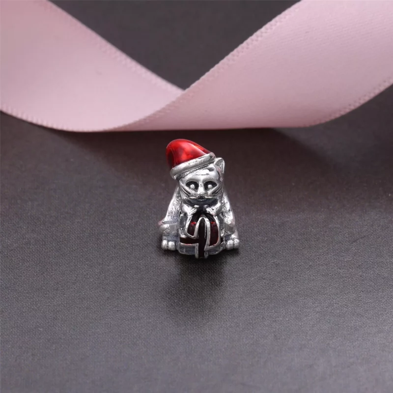 (afbeelding voor) PANDORA Christmas Kitten Bedel - 792007En39 - Bekijken 2