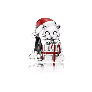 (afbeelding voor) PANDORA Christmas Kitten Bedel - 792007En39
