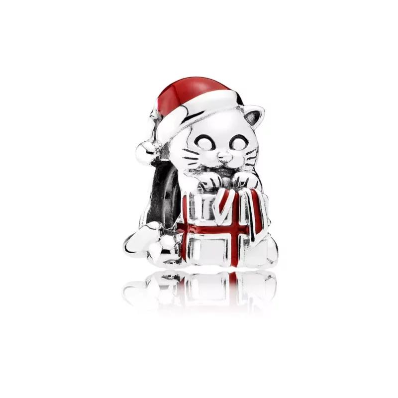 (afbeelding voor) PANDORA Christmas Kitten Bedel - 792007En39