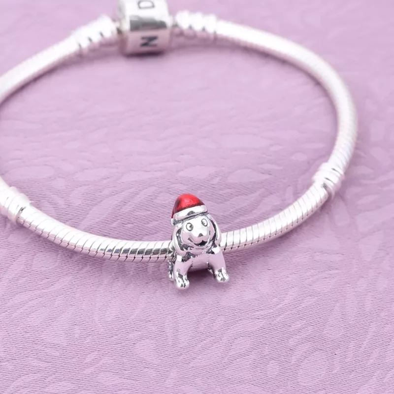 (afbeelding voor) PANDORA Christmas Puppy Bedel - 791769En39 - Bekijken 2