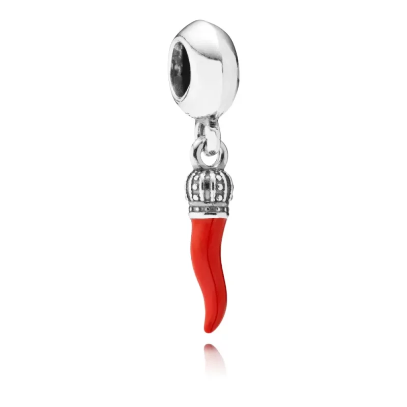(afbeelding voor) PANDORA Corno Good Luck Silver Dangle With Red Enamel - 791361En09