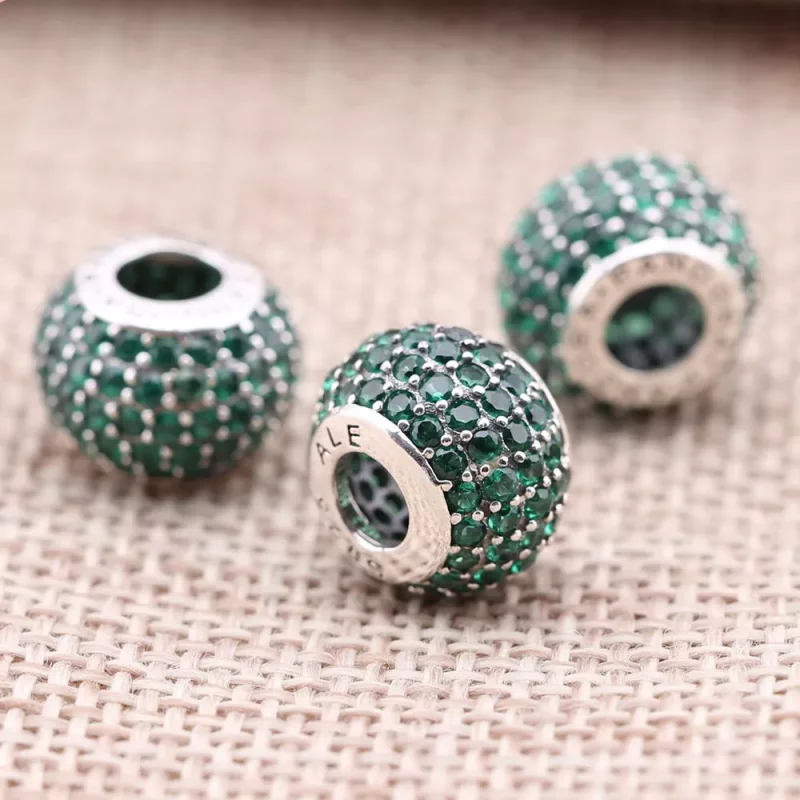 (afbeelding voor) PANDORA Dark Green Pavé Ball Bedel - 791051CZn - Bekijken 2