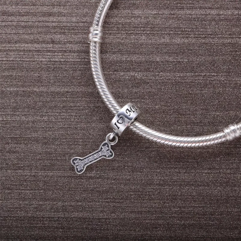 (afbeelding voor) PANDORA Dog Bone Silver Dangle With Cubic Zirconia - 791263CZ - Bekijken 4