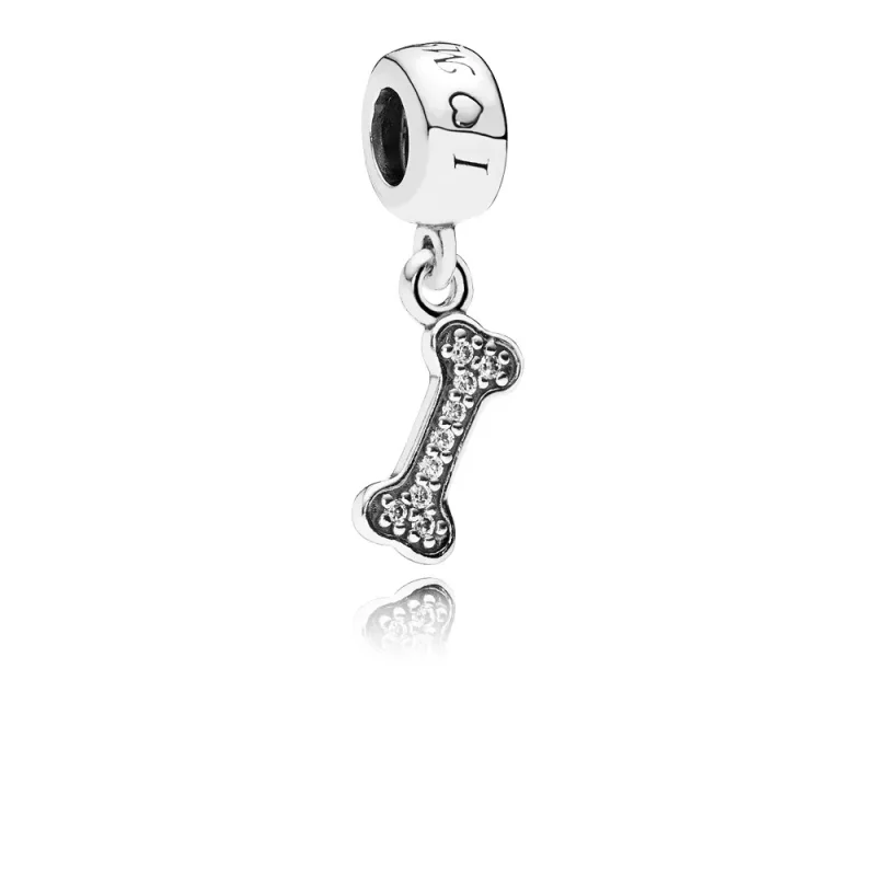 (afbeelding voor) PANDORA Dog Bone Silver Dangle With Cubic Zirconia - 791263CZ