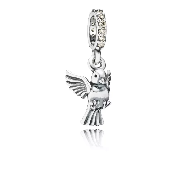 (afbeelding voor) PANDORA Dove Silver Dangle With Golden Coloured Cubic Zirconia - 791394CCZ