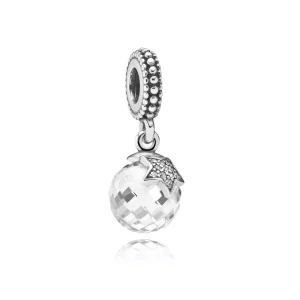 (afbeelding voor) PANDORA Faceted Silver Dangle With Cubic Zirconia - 791392CZ