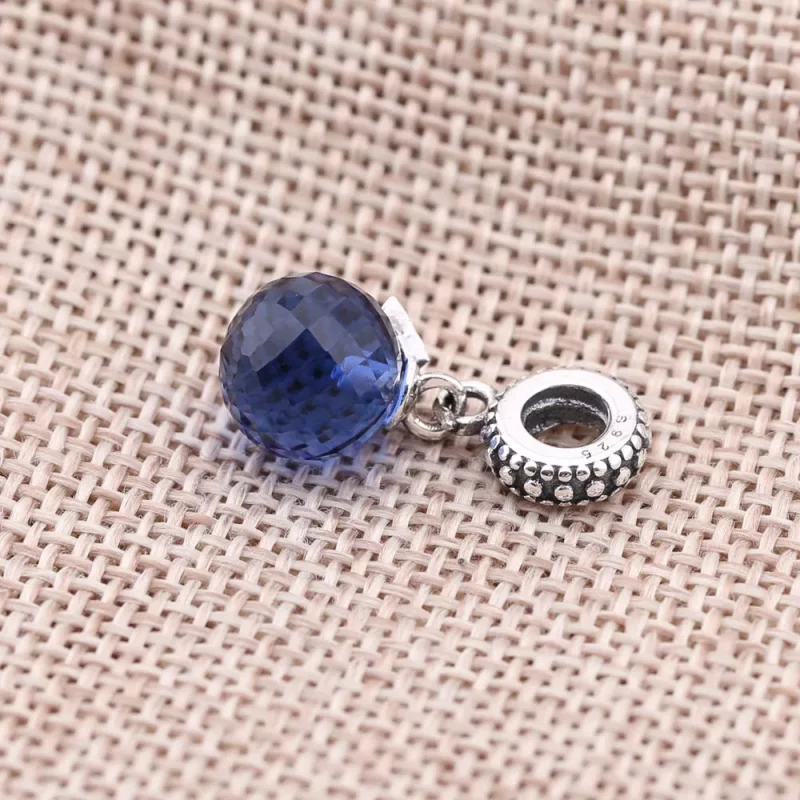 (afbeelding voor) PANDORA Faceted Silver Dangle With Midnight Blue Crystal And Cubic Zirconia - 79 - Bekijken 2