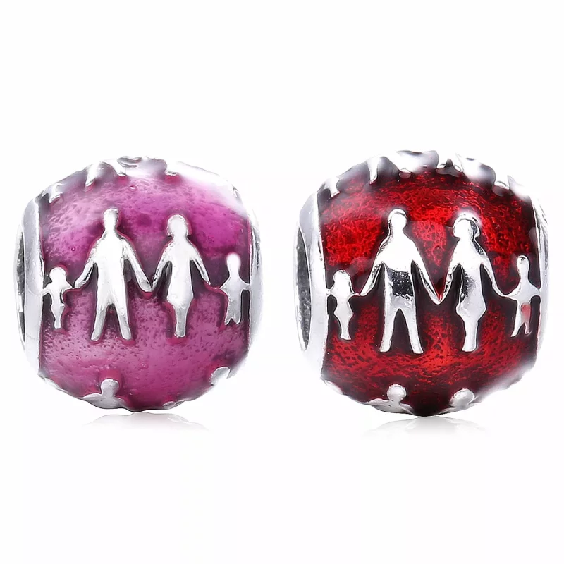 (afbeelding voor) PANDORA Family Silver Bedel With Translucent Violet Enamel - 791399En62 - Bekijken 5