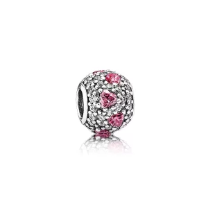 (afbeelding voor) PANDORA Fancy Pink Heart Pavé Ball Bedel - 791249CZs