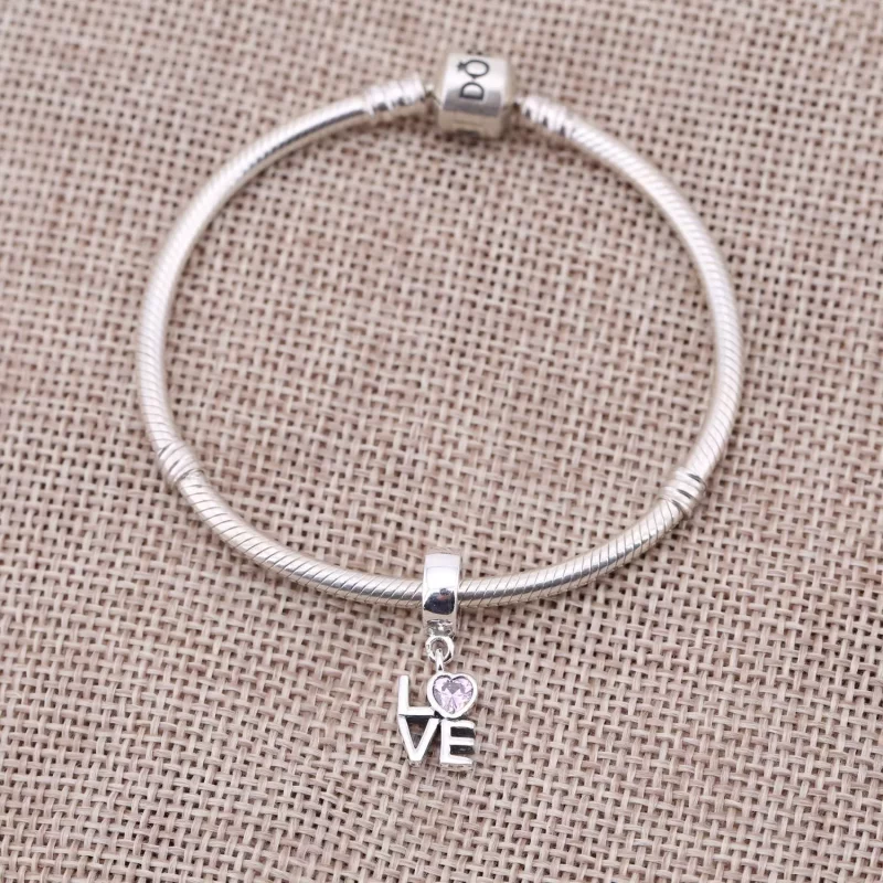(afbeelding voor) PANDORA Fancy Pink Pink Love Dangle Bedel - 791253CZs - Bekijken 2
