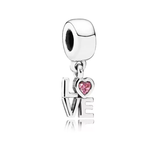 (afbeelding voor) PANDORA Fancy Pink Pink Love Dangle Bedel - 791253CZs