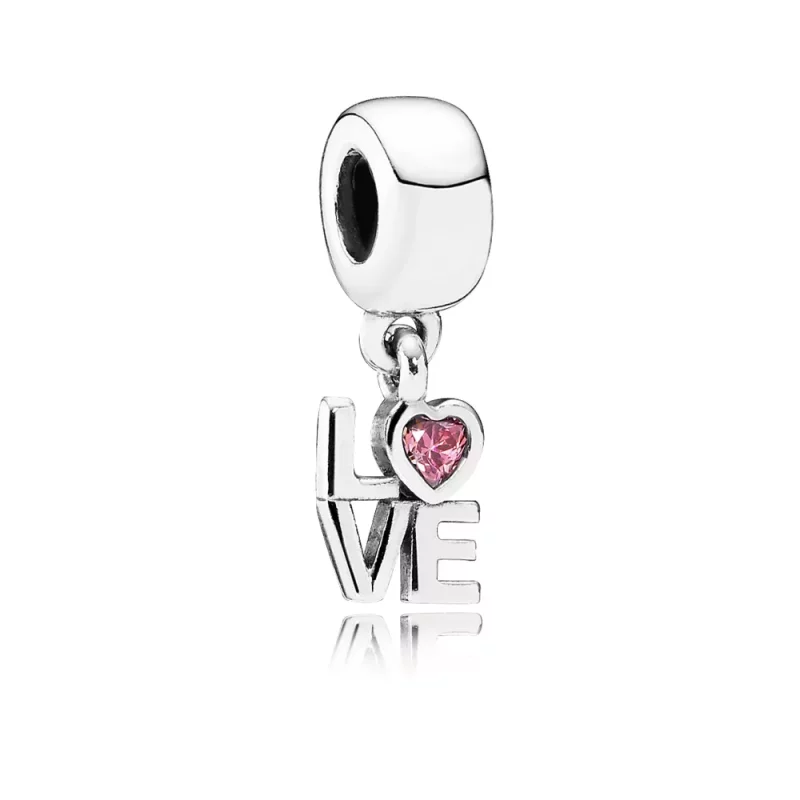 (afbeelding voor) PANDORA Fancy Pink Pink Love Dangle Bedel - 791253CZs