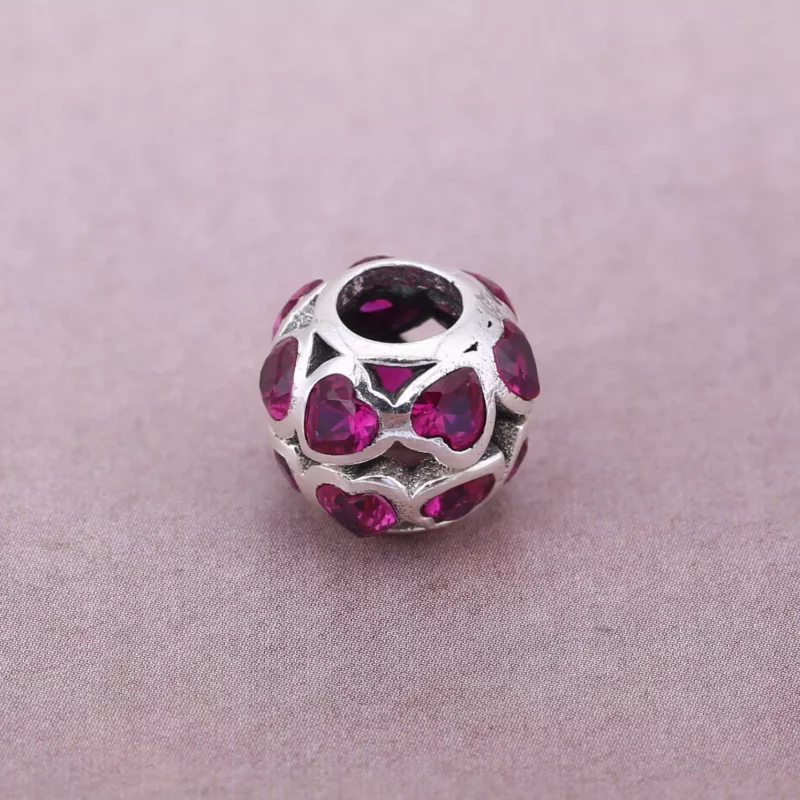 (afbeelding voor) PANDORA Fancy Pink Openwork Love Bonds Bedel - 791250CZs - Bekijken 2