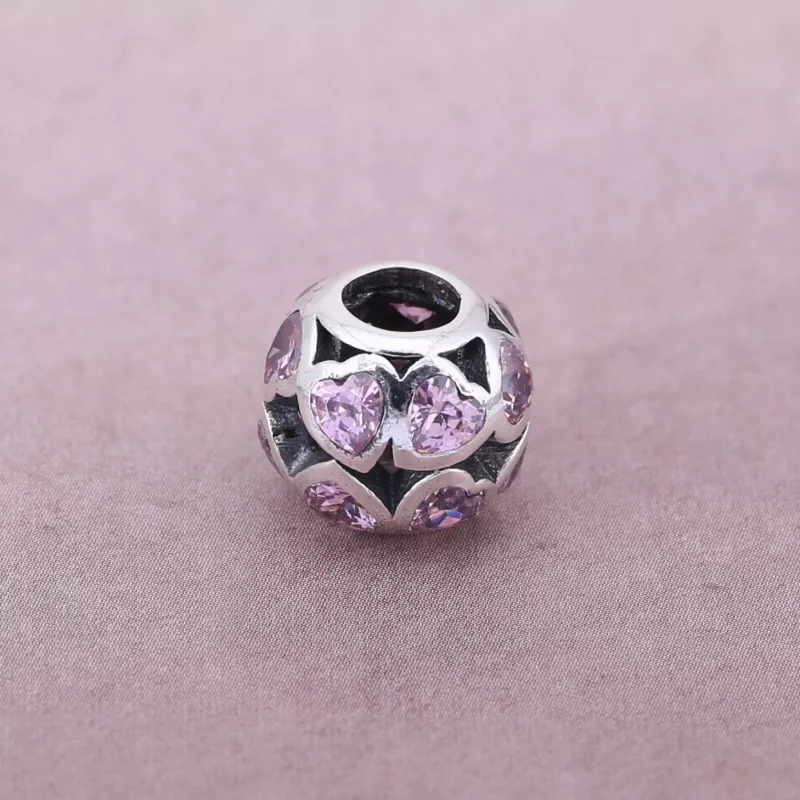 (afbeelding voor) PANDORA Fancy Pink Openwork Love Bonds Bedel - 791250CZs - Bekijken 4
