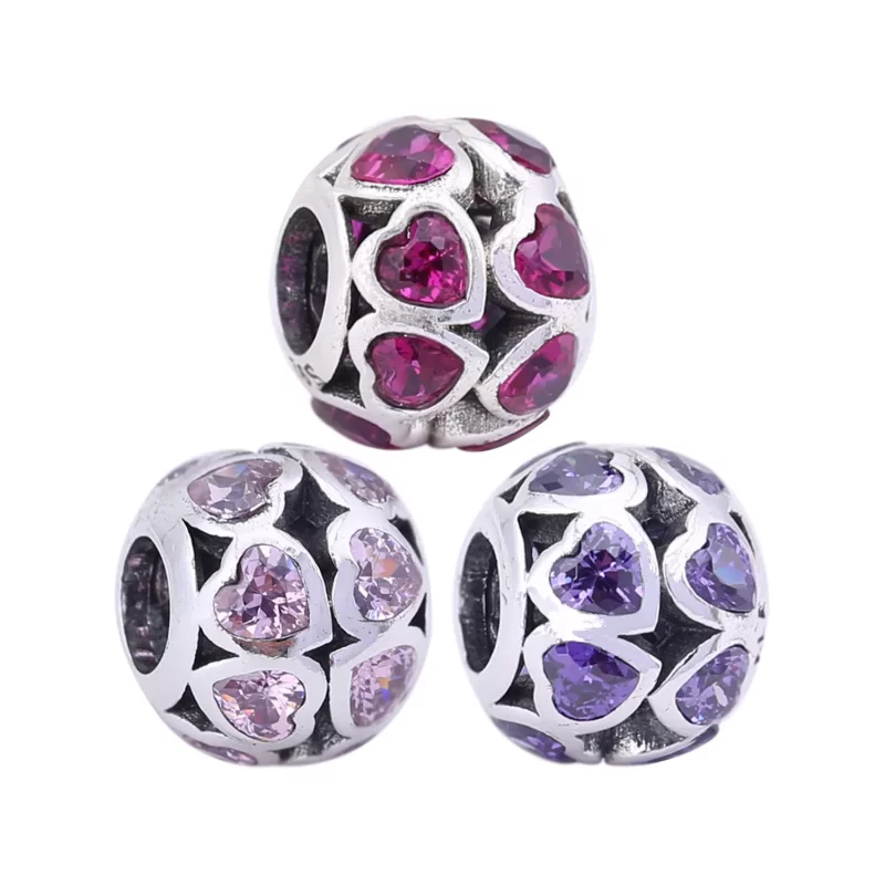 (afbeelding voor) PANDORA Fancy Pink Openwork Love Bonds Bedel - 791250CZs - Bekijken 5