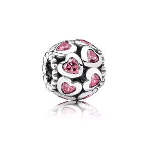 (afbeelding voor) PANDORA Fancy Pink Openwork Love Bonds Bedel - 791250CZs