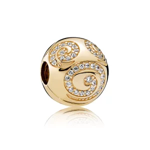 (afbeelding voor) Pandora Gouden Disney, Mickey Mouse Goud Swirl Clip 7501055890729P