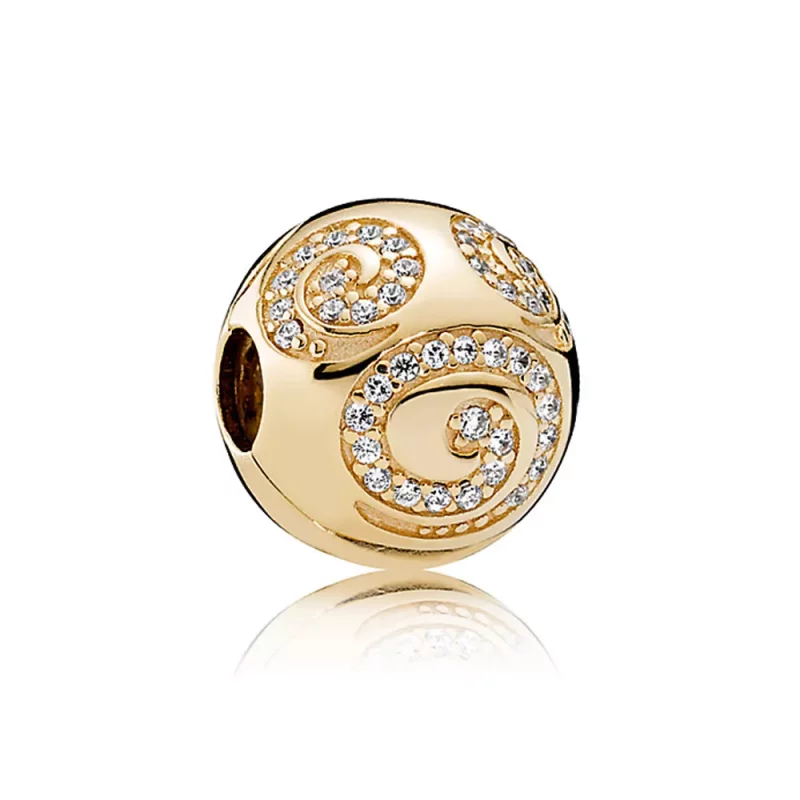 (afbeelding voor) Pandora Gouden Disney, Mickey Mouse Goud Swirl Clip 7501055890729P