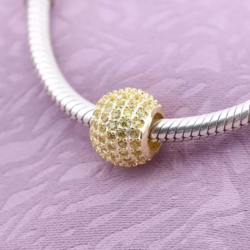 (afbeelding voor) Pandora Gouden Pavé Lichten Bedel 750819CZ - Bekijken 3