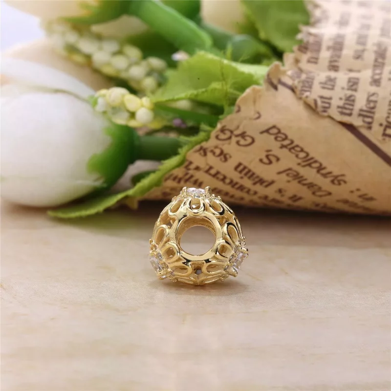 (afbeelding voor) Pandora Gouden & Zilveren Bloemen Schittering Bedel 750836CZ - Bekijken 4