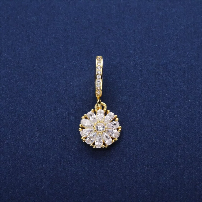 (afbeelding voor) Pandora Gouden & Zilveren Verfraaid Met Bloemen Hangende Bedel 751002CZ - Bekijken 2