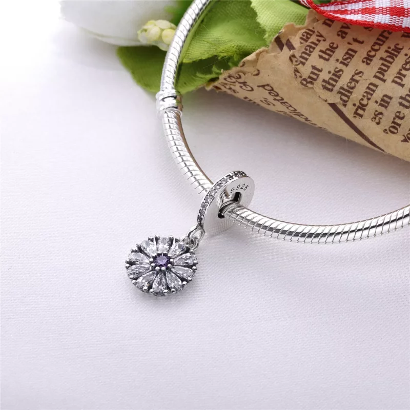 (afbeelding voor) Pandora Gouden & Zilveren Verfraaid Met Bloemen Hangende Bedel 751002CZ - Bekijken 4
