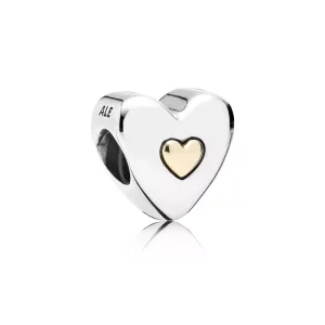 (afbeelding voor) PANDORA Happy Anniversary Heart Silver Bedel With 14K Heart - 791290