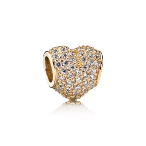 (afbeelding voor) PANDORA Heart Pave Gold Bedel With Cubic Zirconia - 750828CZ