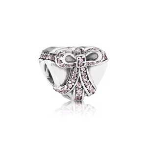 (afbeelding voor) PANDORA Heart Present Silver Bedel With Pink Cubic Zirconia - 791423PCZ