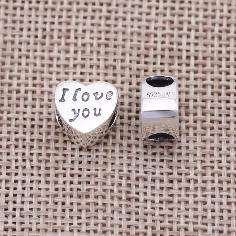 (afbeelding voor) PANDORA Heart Silver Bedel With Engraving I Love You - 791422 - Bekijken 2