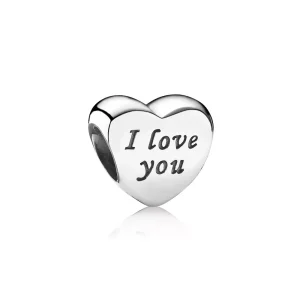 (afbeelding voor) PANDORA Heart Silver Bedel With Engraving I Love You - 791422