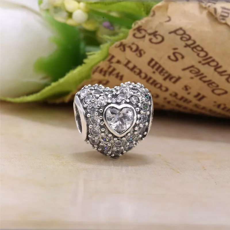 (afbeelding voor) PANDORA Heart Silver Bedel With Pave-Set Cubic Zirconia And Synthetic Rubies - 7 - Bekijken 2