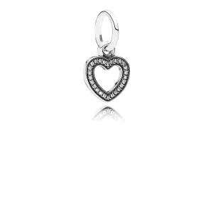PANDORA Heart Silver Dangle With Cubic Zirconia - 791304CZ (afbeelding voor) PANDORA Heart Silver Dangle With Cubic Zirconia - 791304CZ