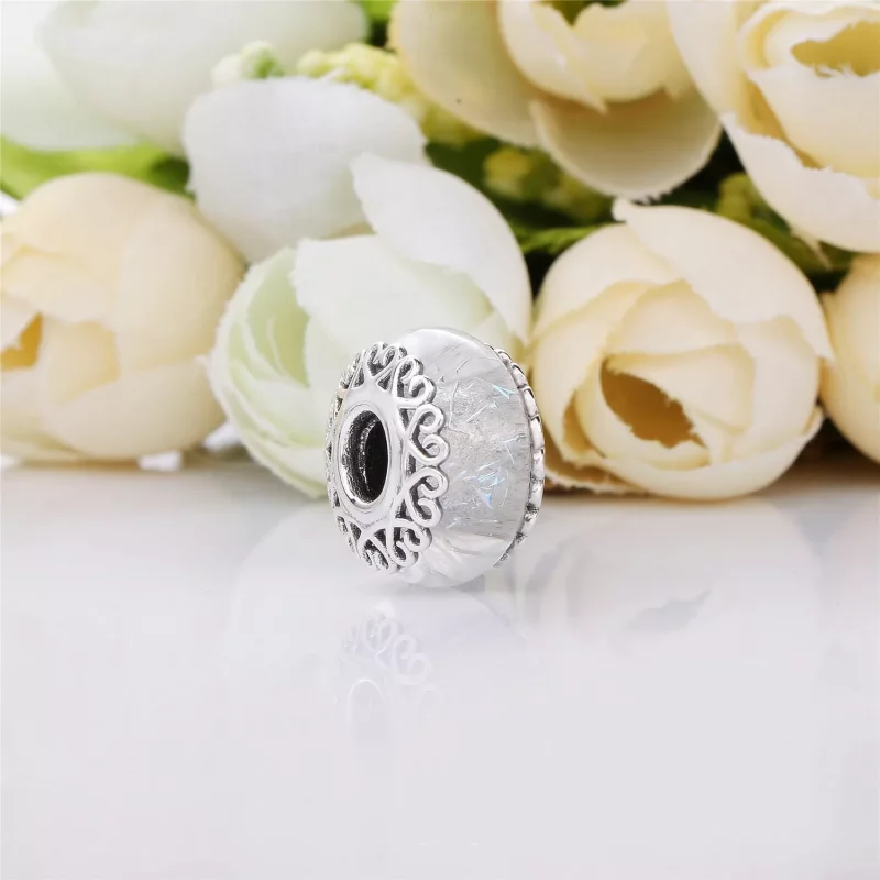 (afbeelding voor) PANDORA Iridescent White Glass Bedel 797617 - Bekijken 2