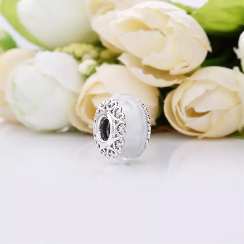 (afbeelding voor) PANDORA Iridescent White Glass Bedel 797617 - Bekijken 3