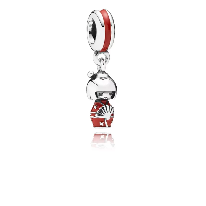 (afbeelding voor) PANDORA Japanese Doll Silver Dangle With Red Enamel - 791368En09