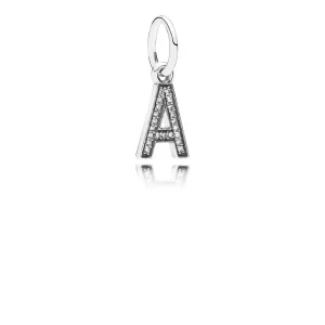 (afbeelding voor) PANDORA Letter A Silver Dangle With Cubic Zirconia - 791313CZ