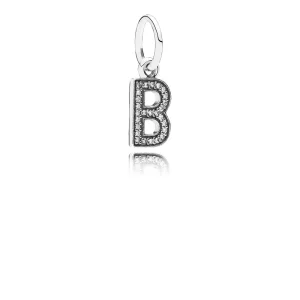 (afbeelding voor) PANDORA Letter B Silver Dangle With Cubic Zirconia - 791314CZ