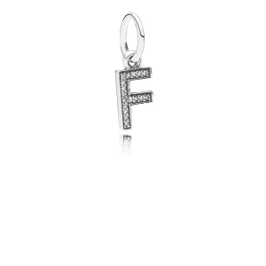 (afbeelding voor) PANDORA Letter F Silver Dangle With Cubic Zirconia - 791318CZ