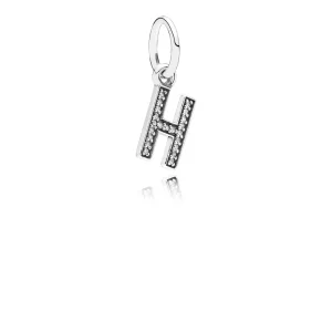 (afbeelding voor) PANDORA Letter H Silver Dangle With Cubic Zirconia - 791320CZ