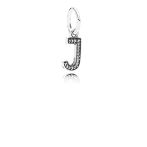 (afbeelding voor) PANDORA Letter J Silver Dangle With Cubic Zirconia - 791322CZ