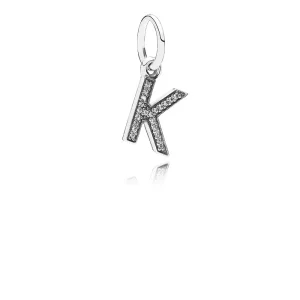 (afbeelding voor) PANDORA Letter K Silver Dangle With Cubic Zirconia - 791323CZ